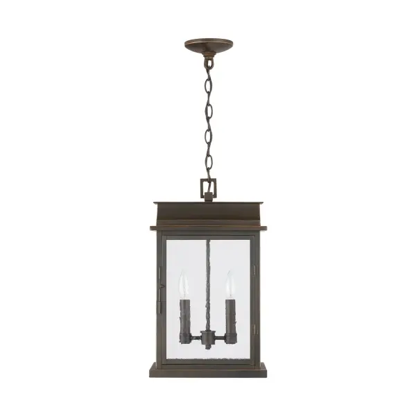 The Bolton 2-Light Outdoor Hanging Lantern combines traditional design with durable outdoor construction. Its compact 11.75-inch width makes it perfect for porches, entryways, and covered patios.
