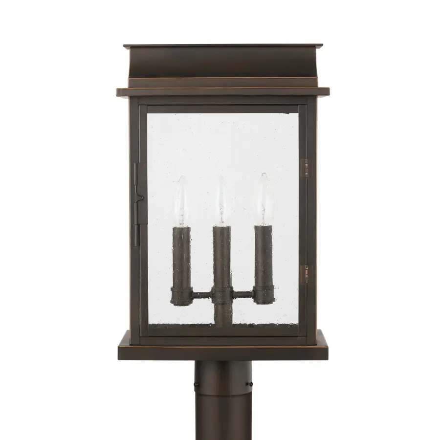 Bolton 3-Light Outdoor Post Lantern in Oiled Bronze