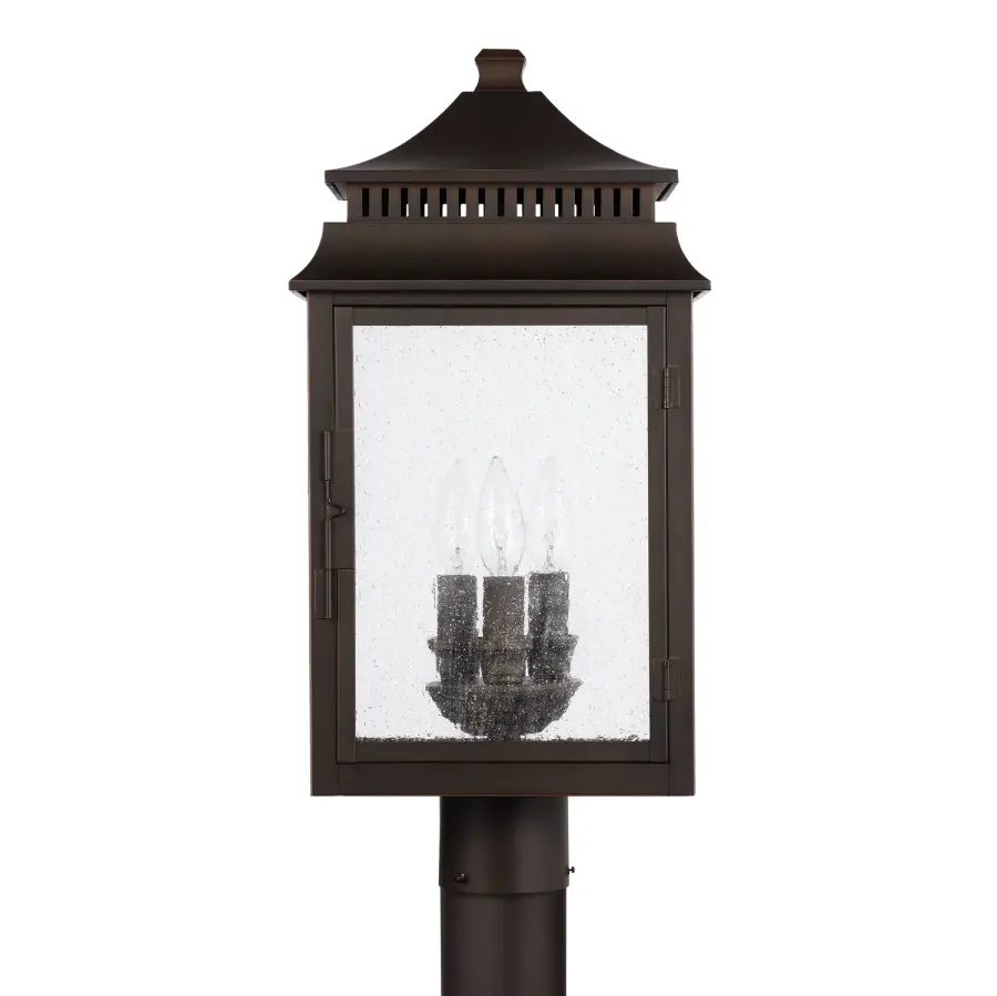 Classic Post Lantern with Timeless Oiled Bronze Finish