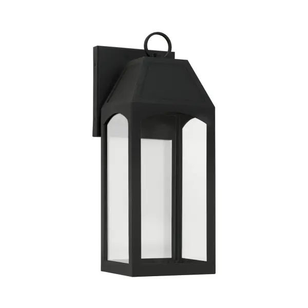 The Burton outdoor wall lantern combines traditional lantern styling with modern durability. Its compact 6-inch width makes it ideal for smaller entryways and porches, while the black finish offers versatile appeal.