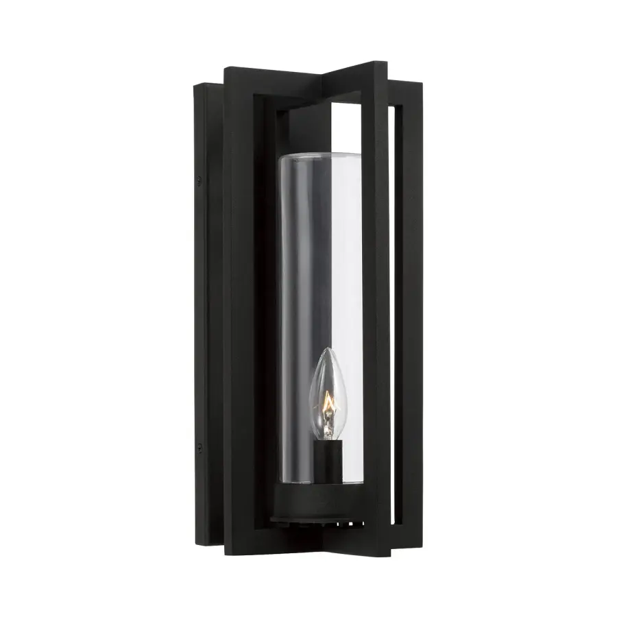 Kent 1-Light Outdoor Wall Lantern in Black