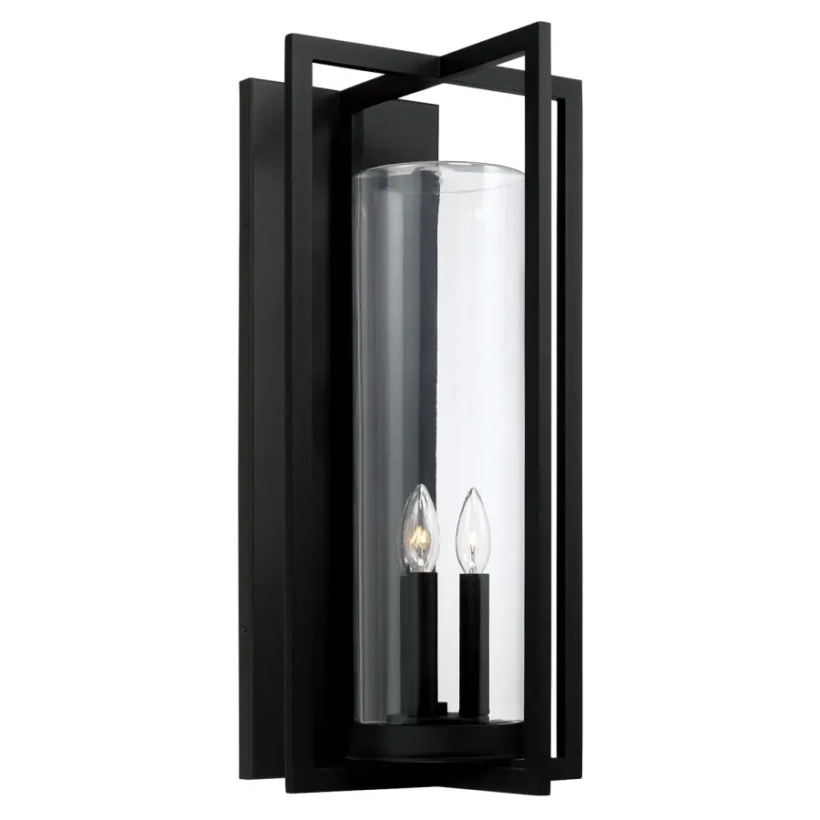 Kent 3-Light Outdoor Wall Lantern in Black