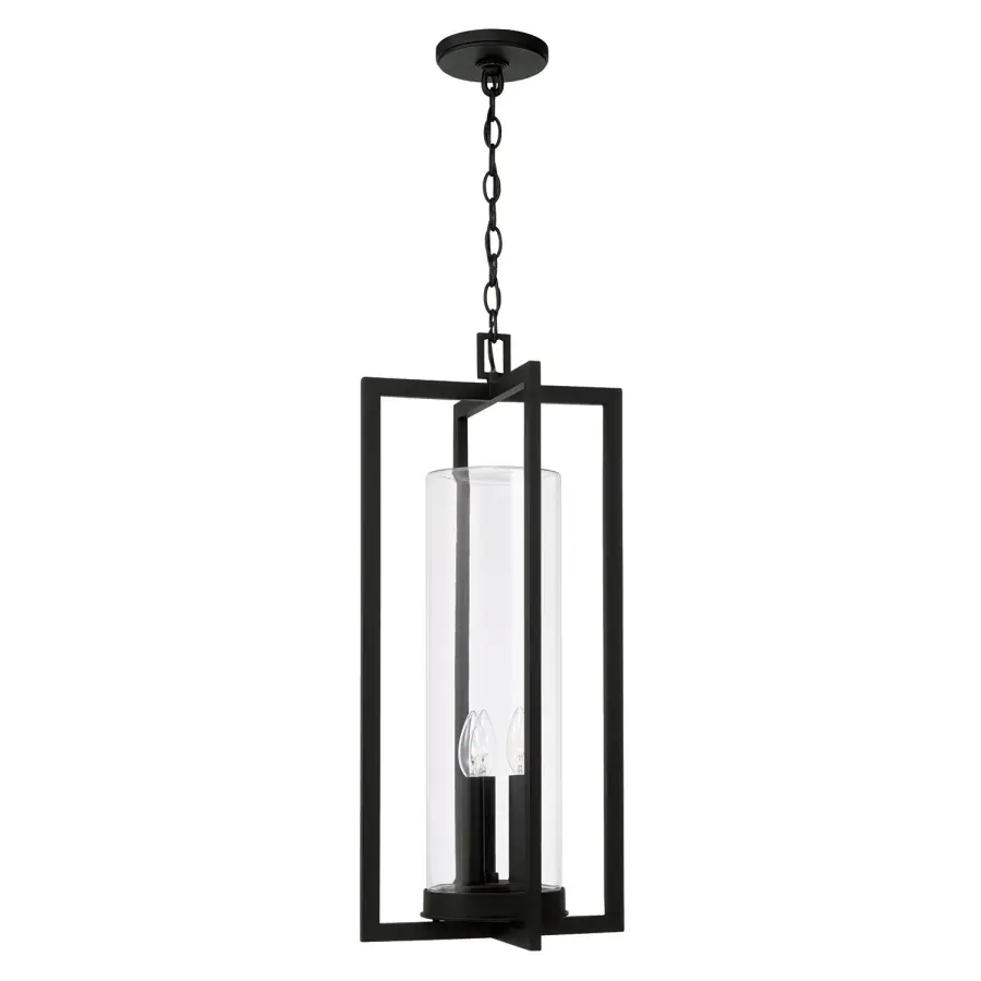 Kent 3-Light Outdoor Hanging Lantern in Black
