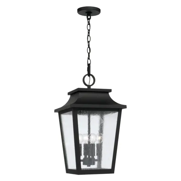 The Chandler 4-Light Outdoor Hanging Lantern combines traditional design with durable outdoor construction. Its compact 12-inch width makes it ideal for porches, entryways, and covered patios.
