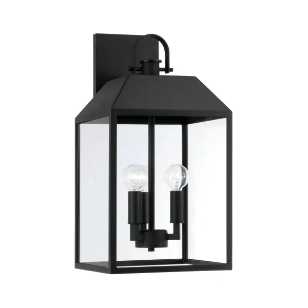 Nelson 3-Light Outdoor Wall Lantern in Black