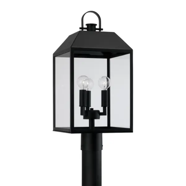 Nelson 3-Light Outdoor Post Lantern in Black
