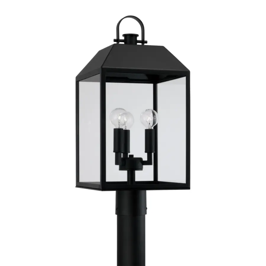 Nelson 3-Light Outdoor Post Lantern in Black