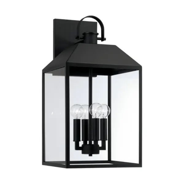 Nelson 4-Light Outdoor Wall Lantern in Black