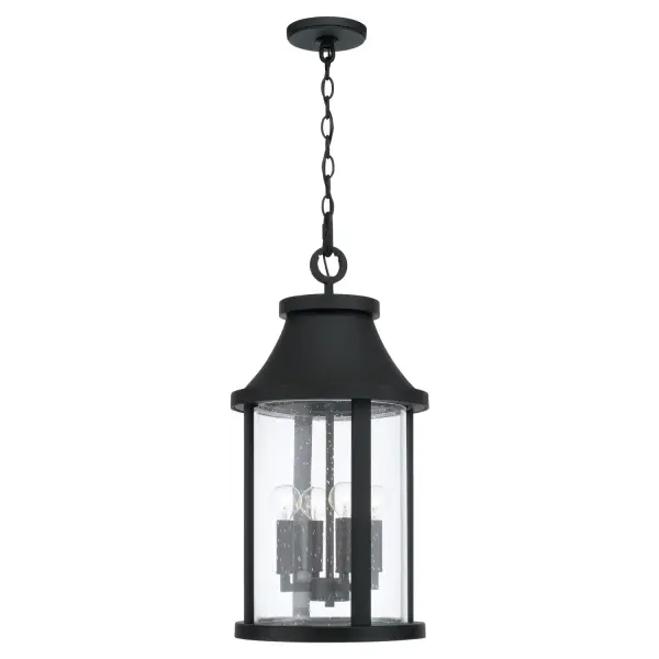 The Bridger 4-Light Outdoor Hanging Lantern combines traditional lantern styling with versatile transitional design. Its compact 12-inch width makes it ideal for covered porches, entryways, and patios.
