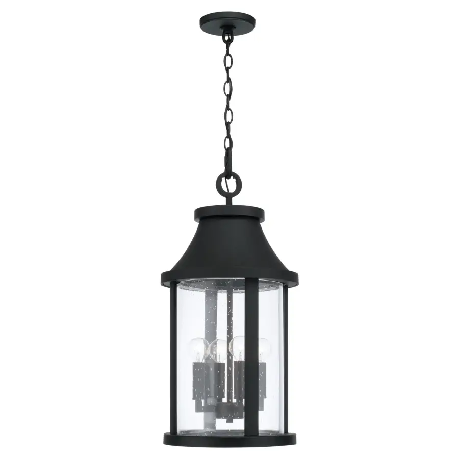 Bridger 4-Light Outdoor Hanging Lantern in Black