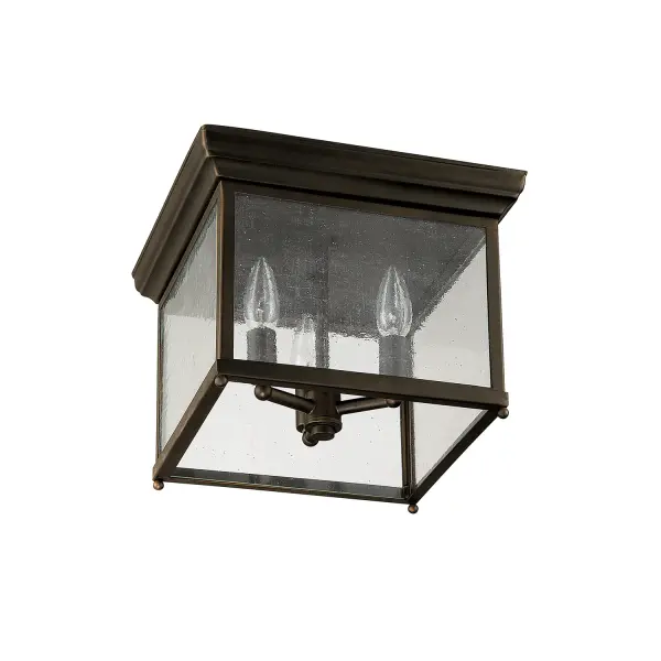 3-Light Outdoor Flush Mount in Old Bronze