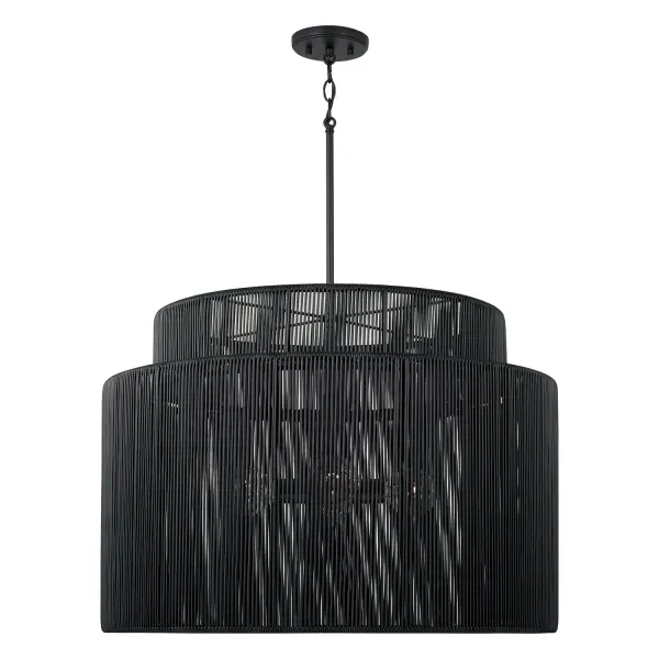 The Jasper 4-light outdoor hanging lantern makes a bold statement with its generous 28.75-inch width and classic lantern silhouette. The onyx and black finish provides timeless elegance while standing up to outdoor elements.