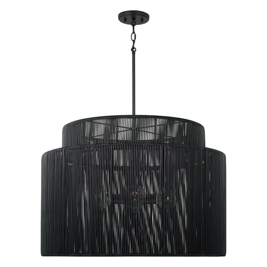 Jasper 4-Light Outdoor Hanging Lantern in Onyx and Black
