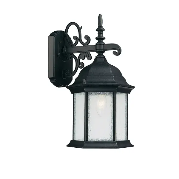 Main Street 1-Light Outdoor Wall Lantern in Black