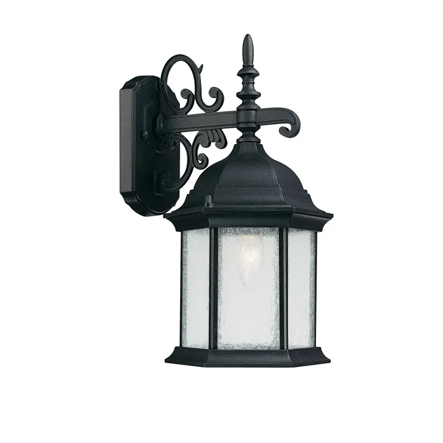 Main Street 1-Light Outdoor Wall Lantern in Black