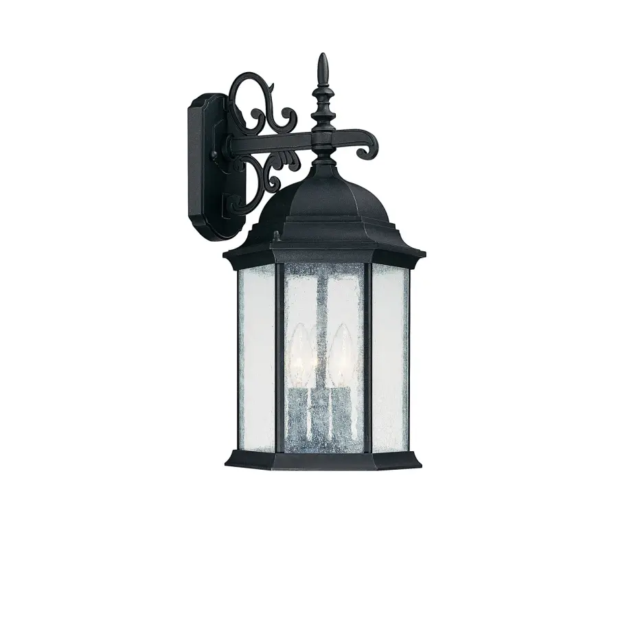 Main Street 3-Light Outdoor Wall Lantern in Black