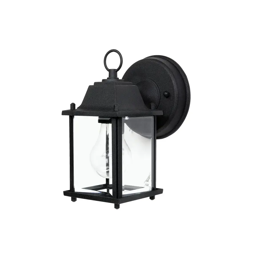 Compact Black Outdoor Wall Lantern for Entryways and Patios