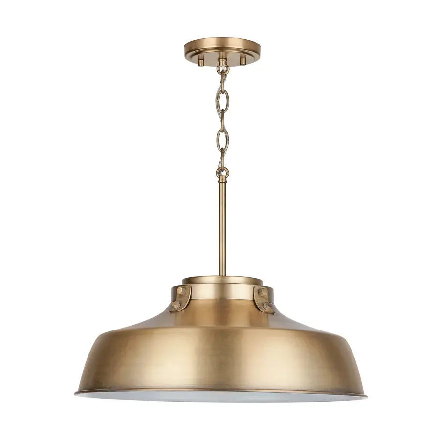 Oakwood 1-Light Aged Brass Metal Pendant