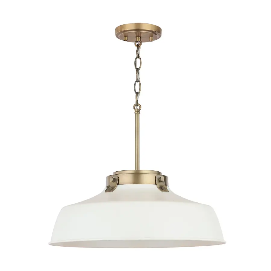 Oakwood 1-Light Metal Pendant in Matte White