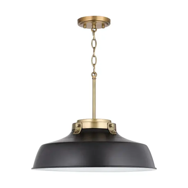 Oakwood 1-Light Matte Black Metal Pendant