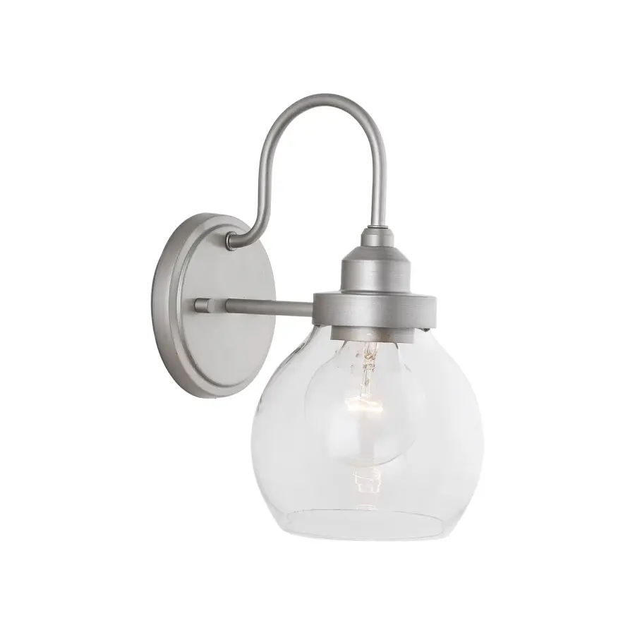 Daphne 1-Light Mid-Century Sconce with Glass Globe