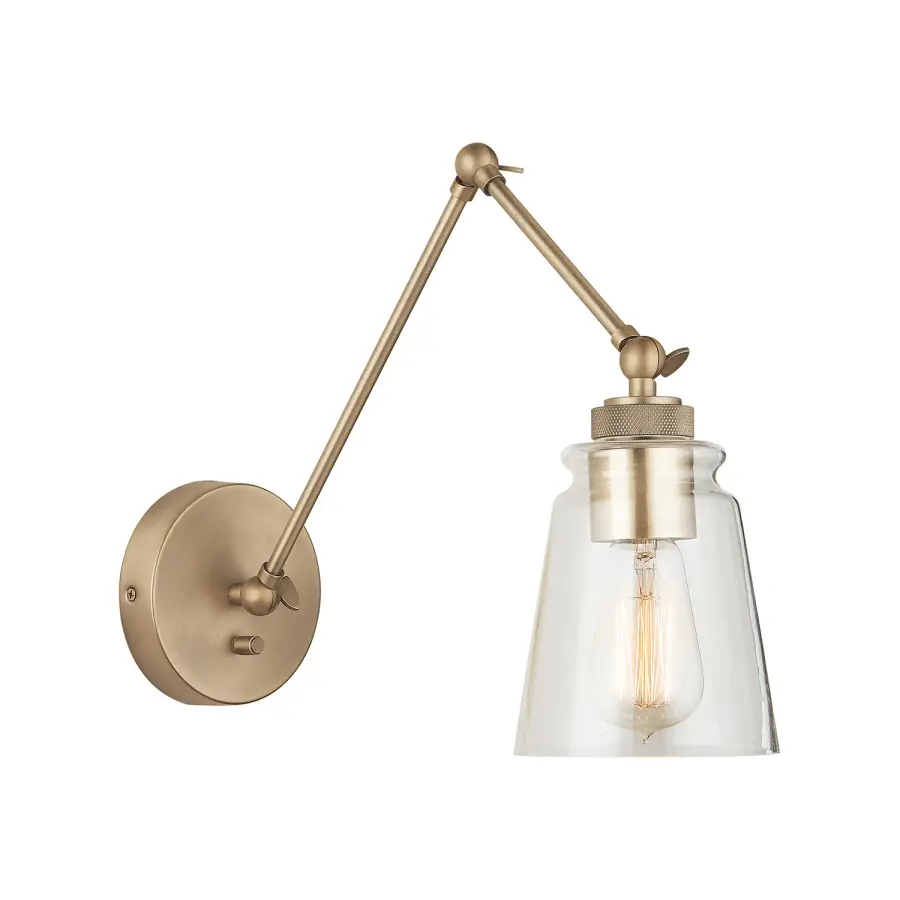 Profile 1-Light Adjustable Arm Glass Sconce