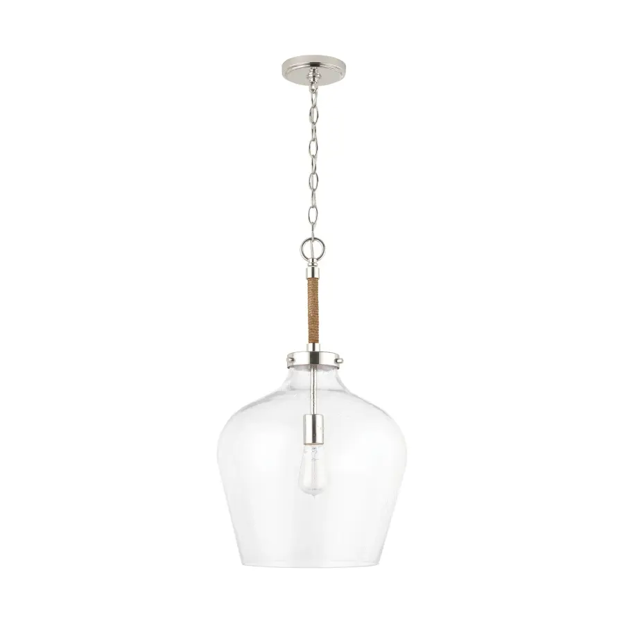 Boland 1-Light Pendant in Polished Nickel