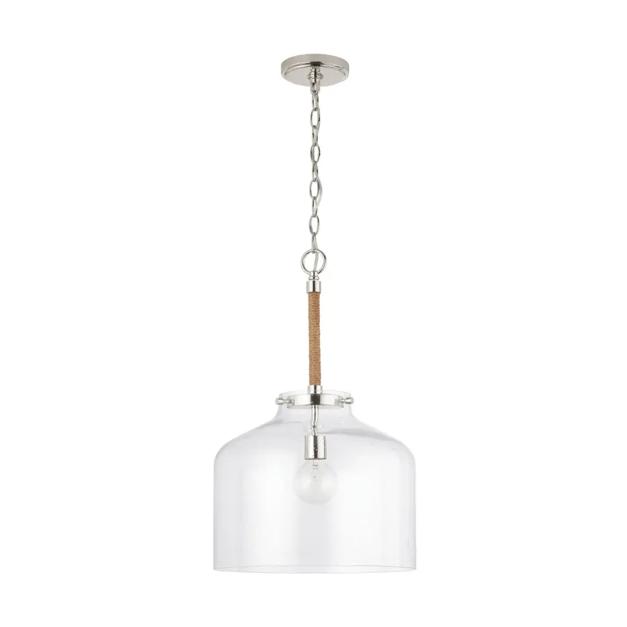 Corde 1-Light Pendant in Polished Nickel
