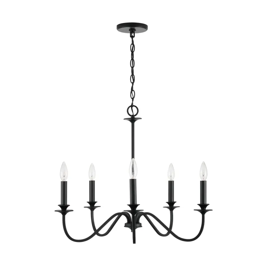 Weston 5-Light Chandelier in Matte Black