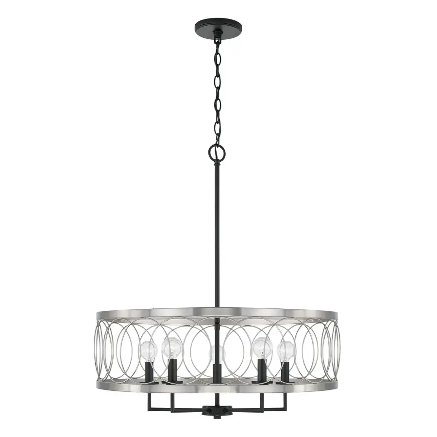 Madeline 5-Light Pendant in Black Tie