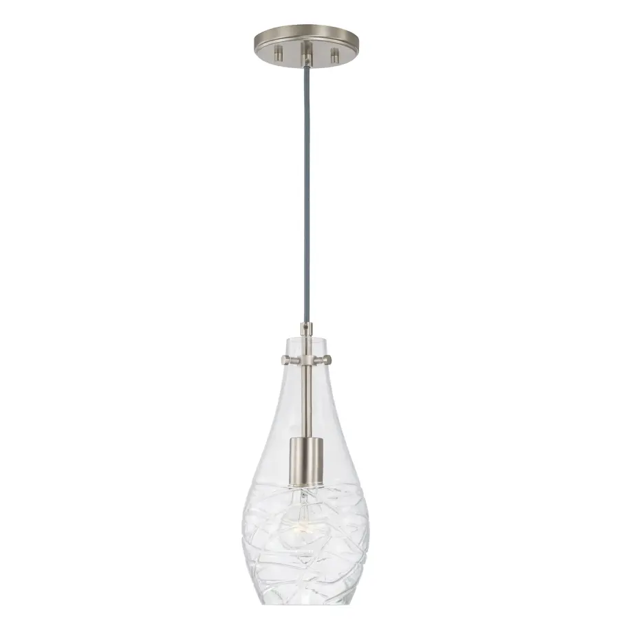 Kier 1-Light Pendant in Brushed Nickel