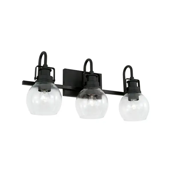 The Buxton 3-Light Vanity offers excellent illumination for bathroom spaces with its 23.75-inch width, perfect for medium to large vanities. The matte black finish adds contemporary sophistication while remaining versatile enough for various design styles.