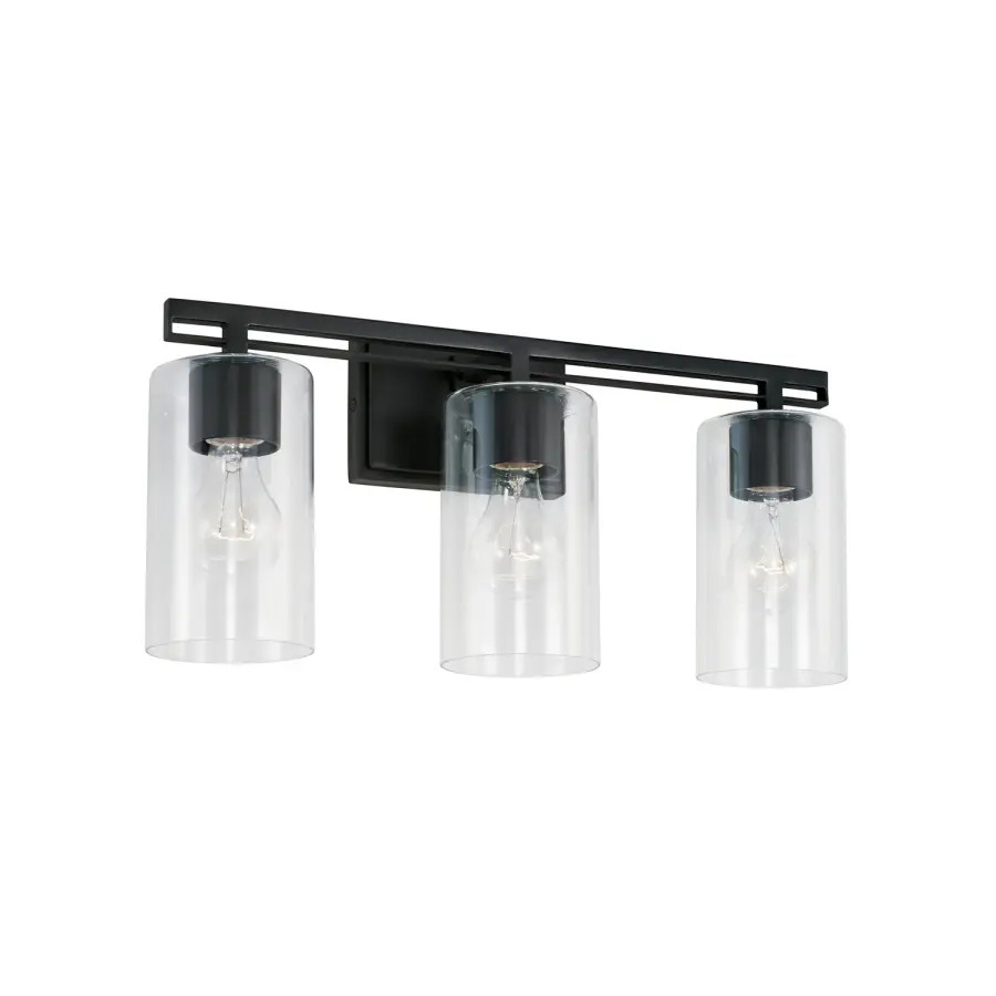 Shelton 3-Light Vanity in Matte Black