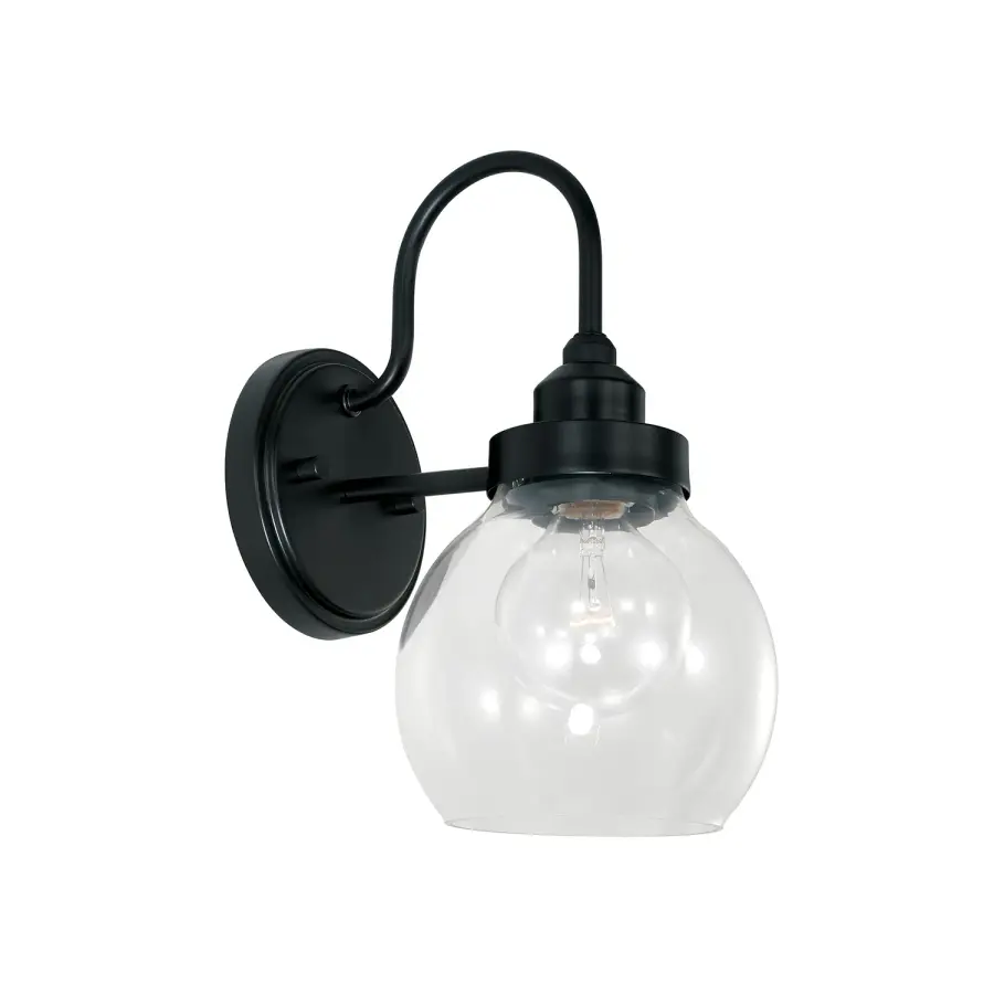 Brecken 1-Light Matte Black Wall Sconce