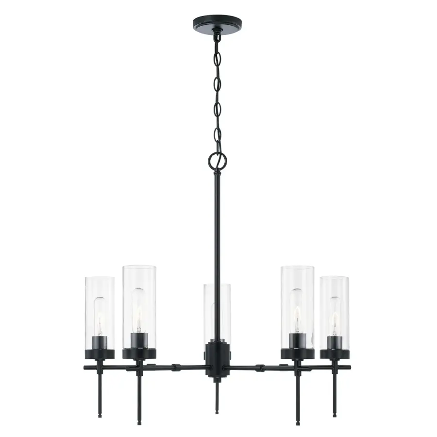 Riley 5-Light Chandelier in Matte Black