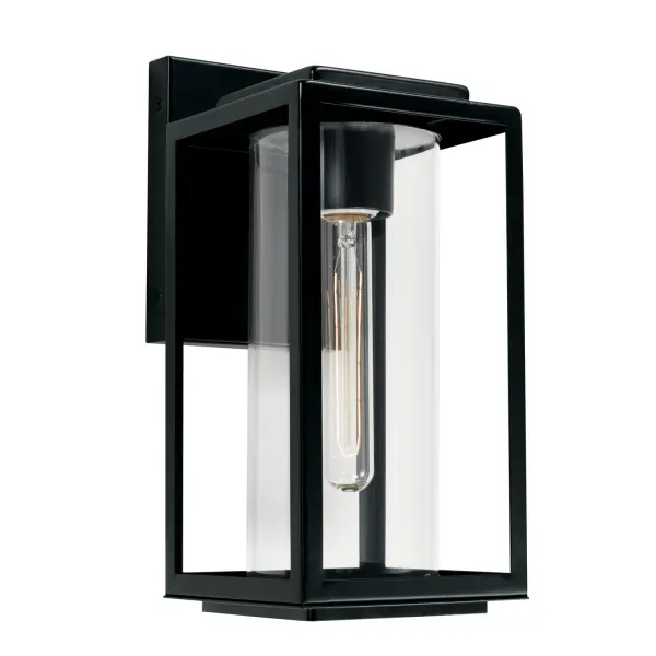 The Kessler outdoor wall lantern delivers clean, contemporary style in a compact 6-inch profile. Its matte black finish and transitional design complement modern farmhouse and traditional exteriors alike.