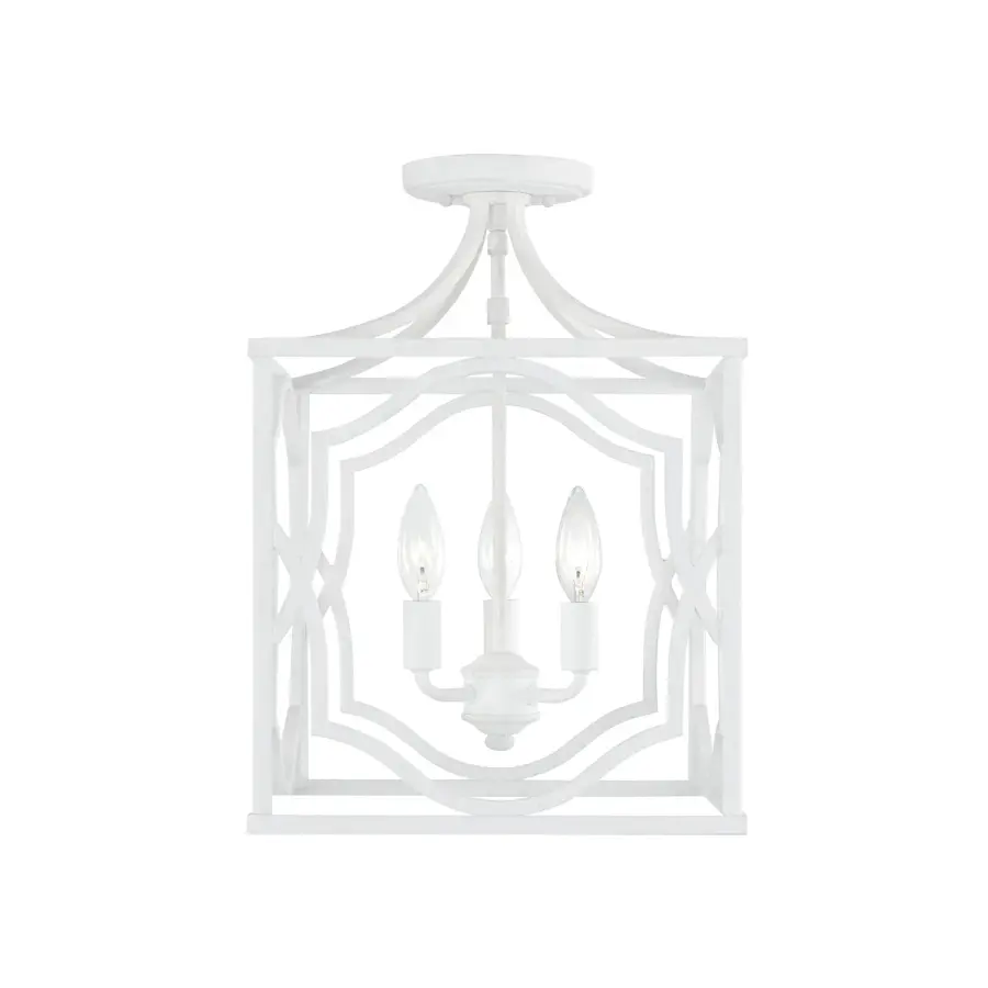 Anna 3-Light Foyer Pendant in Textured White