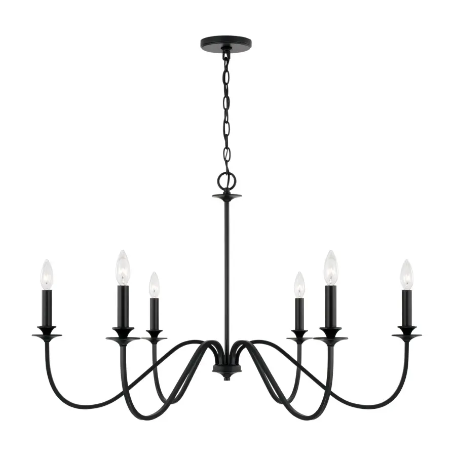 Weston 6-Light Chandelier in Matte Black