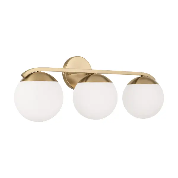 Elegant 3-Light Vanity with Warm Matte Brass Finish