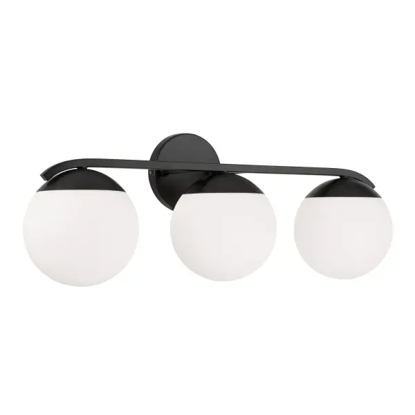 Modern 3-Light Vanity with Bold Matte Black Finish