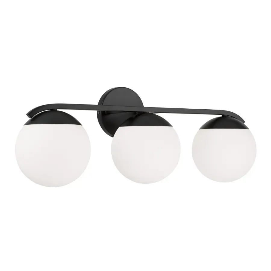 Modern 3-Light Vanity with Bold Matte Black Finish