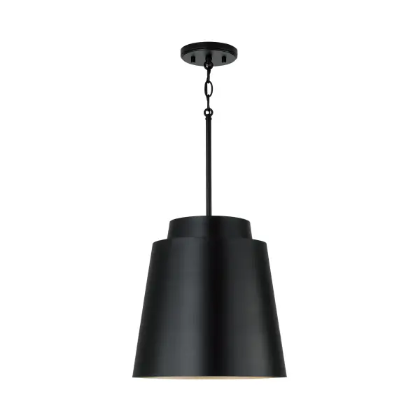 Compact Modern Pendant with Bold Matte Black Finish