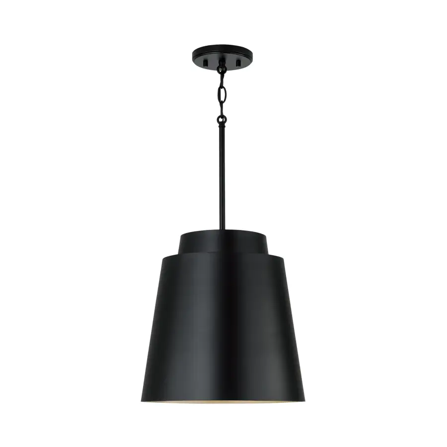 Compact Modern Pendant with Bold Matte Black Finish