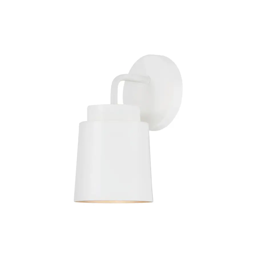 Compact Contemporary Sconce with Clean Matte White Finish
