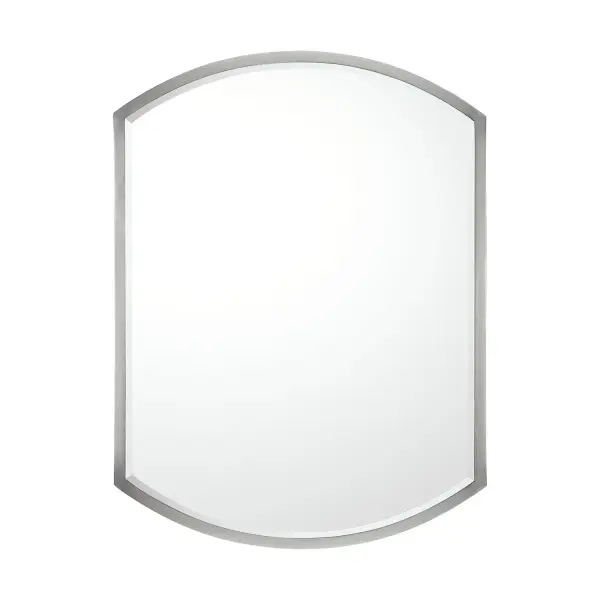 This 24" x 32" metal framed mirror features a contemporary matte nickel finish that complements modern and transitional interiors. Its medium size makes it ideal for bathrooms, powder rooms, and entryways.