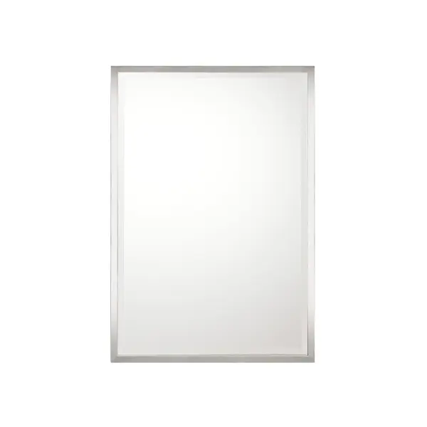This 26x38-inch metal framed mirror combines classic styling with a refined polished nickel finish. Its generous size and slim profile make it ideal for bathrooms, bedrooms, and entryways where sophisticated style meets function.