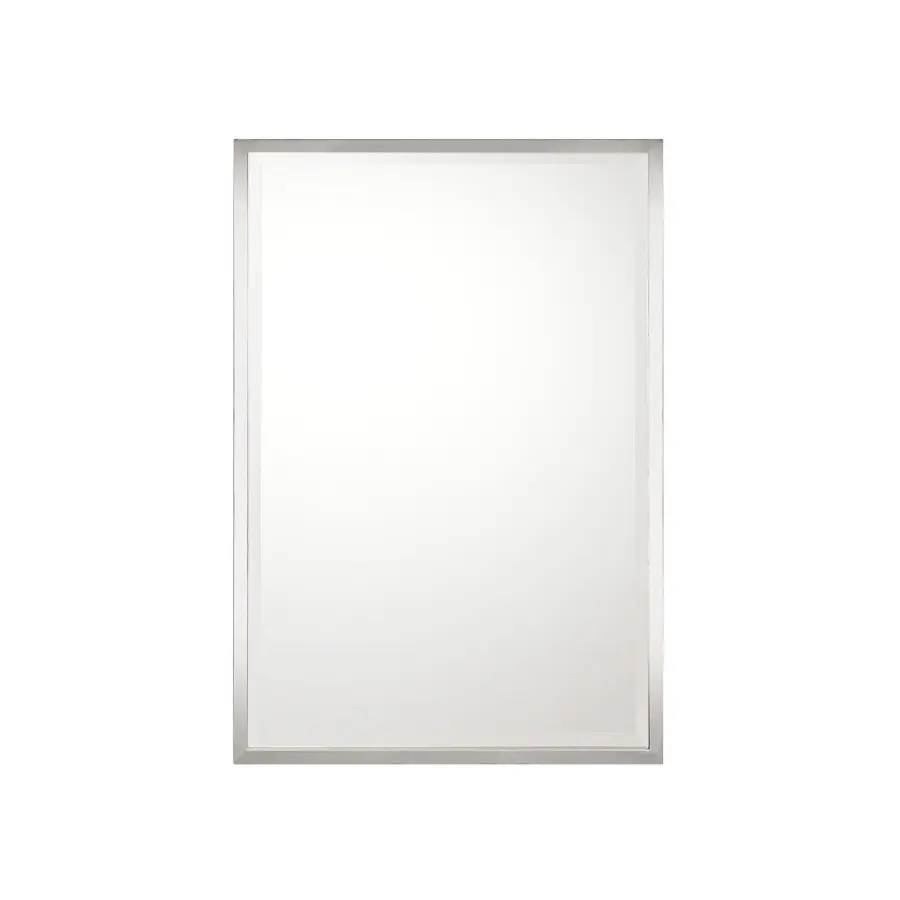 Metal Framed Mirror in Polished Nickel