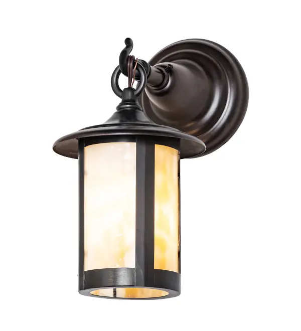 Handcrafted from Solid Brass with alluring rustic beauty. This stunning Craftsman Signature lantern features a Beige Art Glass lens enhanced with a Craftsman Brown finish. The handsome wall sconce can be installed on the exterior walls or facades of timber homes; modern farmhouses; and other spaces. The Fulton Prime Wall Sconce is part of our American-made; American-designed; handcrafted Craftsman Signature Series; manufactured in Yorkville; New York. UL and cUL are listed for dry; damp; and wet locations. Our Build Your Own Craftsman Signature Series features unlimited combinations of styles. The collection is called Build Your Own because it is fully configurable and customizable from size and design to finish and lens color. Marine-grade; solid brass; or copper raw materials are utilized to ensure items from the Craftsman Signature Series of outdoor and indoor lighting will stand the test of time; as these premium metals are impervious to most types of oxidation. Hand-applied Patina finishes on brass and copper are sealed with a clear varnish and; over time; may require gentle maintenance; such as wax; to delay or reverse the natural living finish attributes indicative of this finishing process. Patina finishes on brass and copper provide strong resistance to fading from sun exposure; will not chip or crack; and will not rust like a steel-framed item in the same conditions. Choose from a variety of style options; or send us your concept today! Call today to learn how to use the configuration tool available on our website for an instant item number!