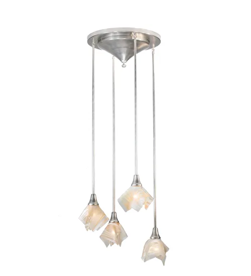 Handkerchief Four Light Pendant in Brushed Nickel