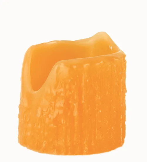 4"W X 4"H Poly Resin Honey Amber Uneven Top Candle Cover